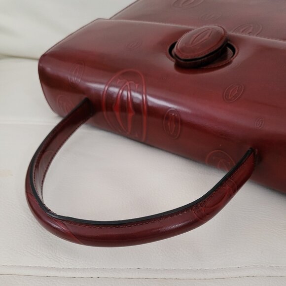 Authentic Cartier Happy Birthday Bordeaux Patent Leather Handbag - Picture 4 of 13